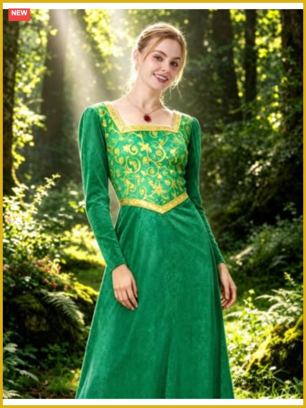 Women's Princess Costume Velvet Dress Gown Medieval Cosplay Outfit - Picture 6 of 6